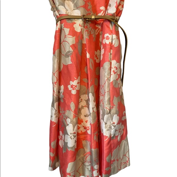 Madison Leigh Pink with Cream Florals Vintage Style Dress - Picture 3 of 12